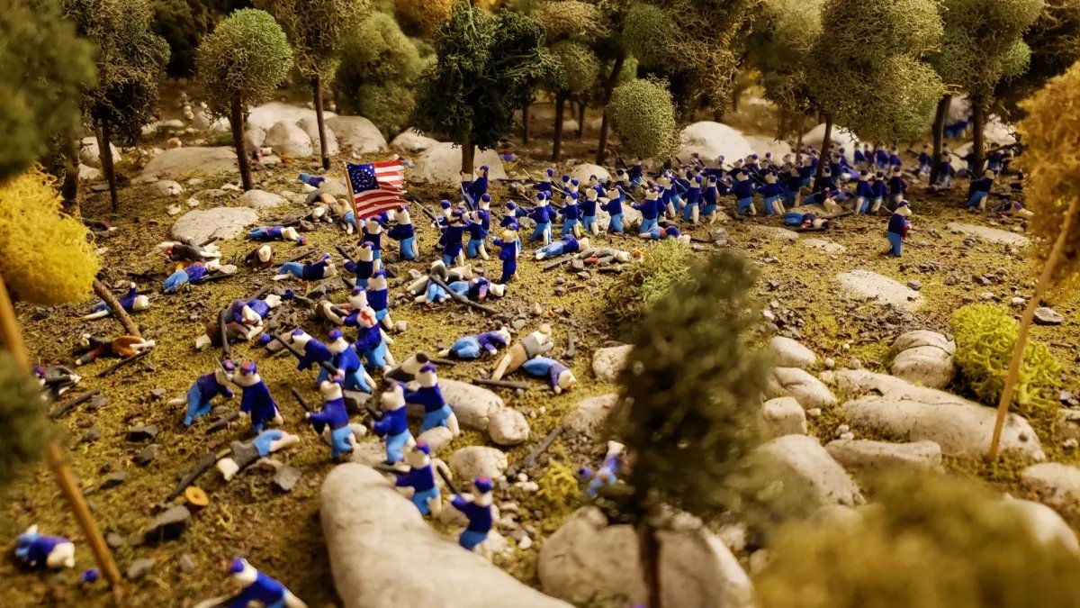 10.033 küçük kil katlar Gettysburg müzesi’nde savaşı yeniden canlandırıyor