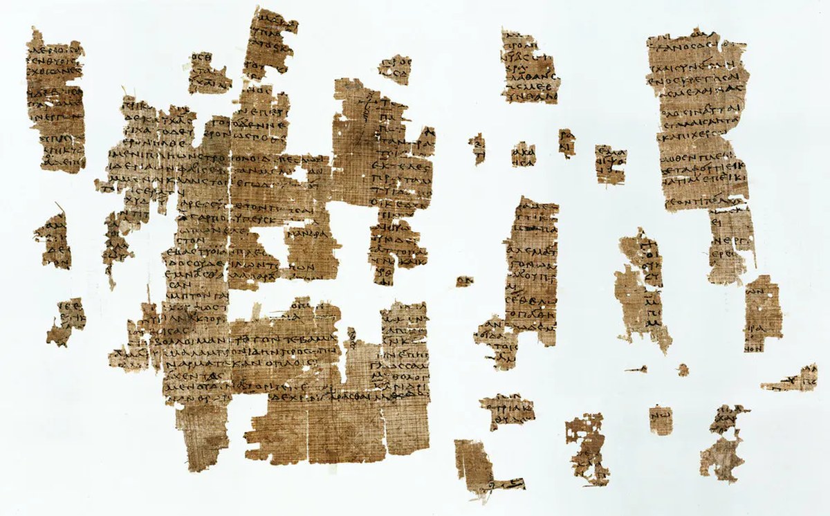 Scan of papyri fragments with ancient Greek text