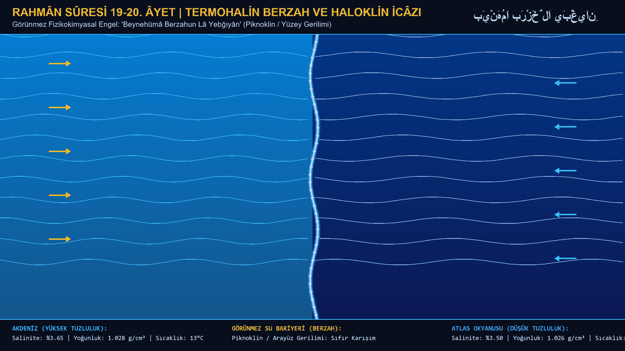 İki Denizin Karışmaması Termohalin Berzah ve Haloklin Yoğunluk Seti Ultra HD Simülasyon